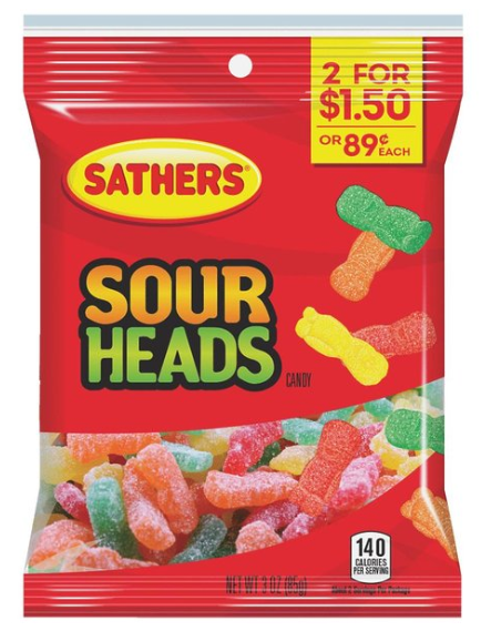 Sathers Sour Heads 3